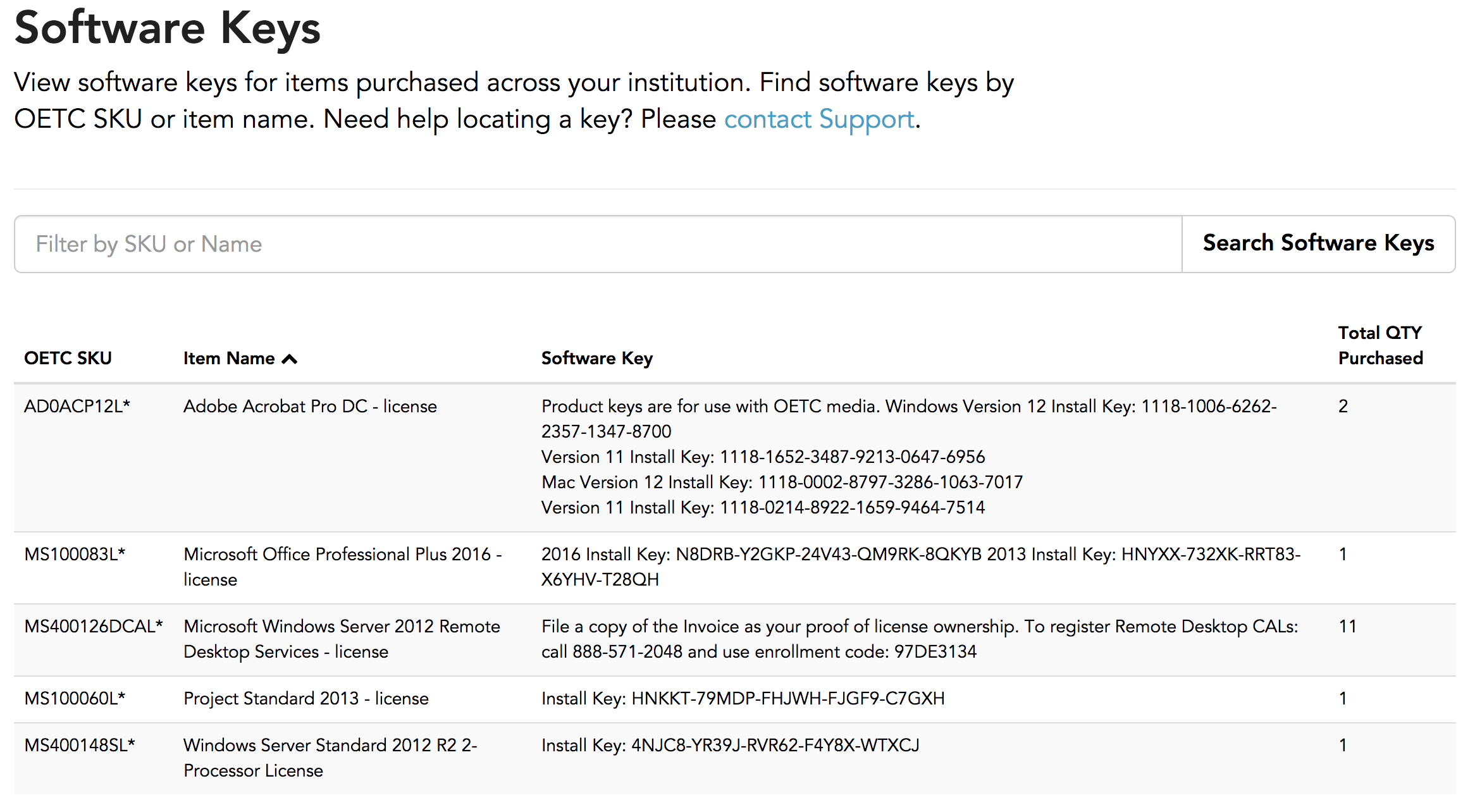 license key microsoft